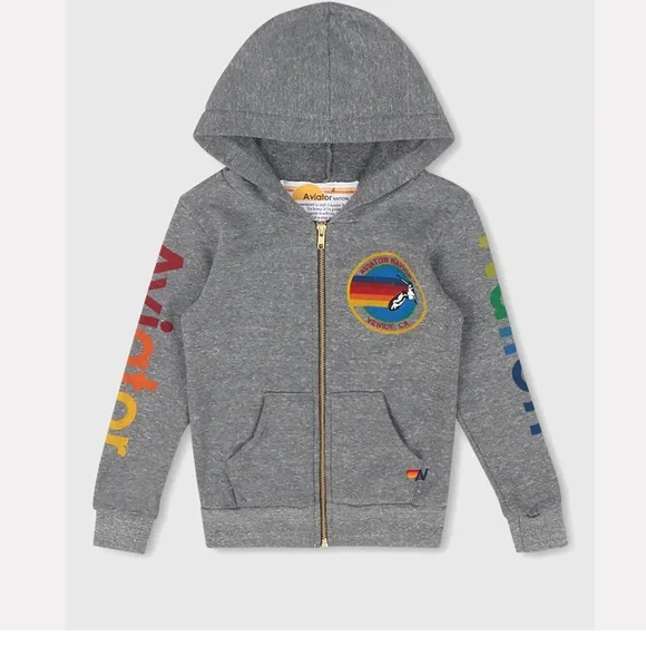 Aviator Nation Kids' Gray Hoodie - Picture 1 of 7